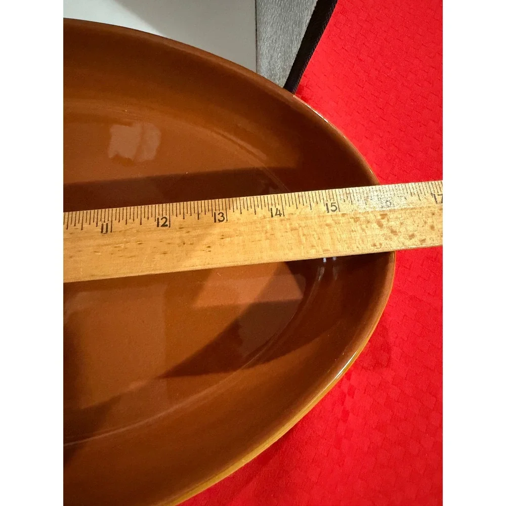 Sur La Table Ceramic Chip and‎ Dip Platter Portugal Brown Striped Chili Pepper